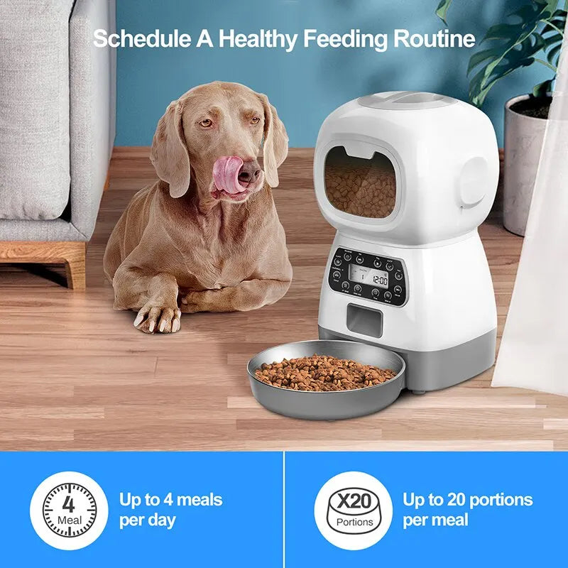 1PC Automatic Pet Feeding Intelligent Remote Control Cat and Dog Feeding Machine Timing Quantitative Food Machine